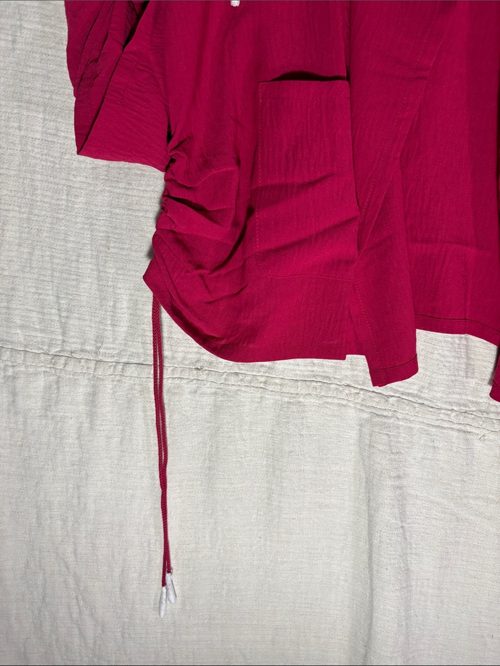 Susan Graver Raspberry Rose Crinkled Woven Drape Front Cardigan NWOT - Picture 5 of 12